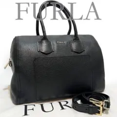極上美品✨FURLA ショルダーバッグ 袋付き 黒 レザー2WAY