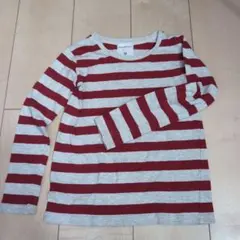URBAN RESEARCH 赤グレー ストライプ Tシャツ M 110〜120