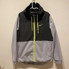 ◆ナイキ　NIKE フリースジャケット　パーカー　グレー　メンズ　L 切り替え