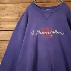 90s USA製 Champion チャンピオン 刺繍ロゴ スウェット フェード