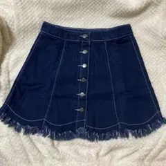 デニム ミニスカート フロントボタン