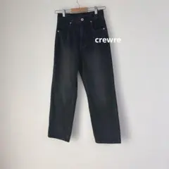 crewre Iライン デニム パンツ ストレート ジーンズ ジーパン ブラック
