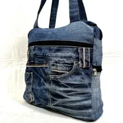 デニム リメイクバッグ トートバッグ ハンドバッグ 肩掛け USED加工