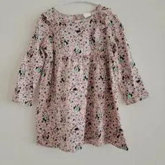 美品　H&M ミニーマウス柄 長袖ワンピース 100cm