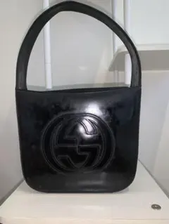 【訳あり】GUCCI オールドグッチショルダーバッグエナメルインターロッキングG