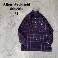 80s-90s AllenWickfield（M）フランネルシャツ＊キルティング