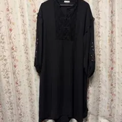 axes femme チャイニーズブラックワンピース値下げ‼️
