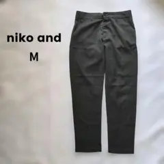 niko and... ニコアンド TRピンストライプイージーパンツ グレー M