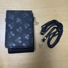 ミッキーマウス スマホショルダーバッグ ブラック