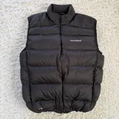 美品モンベル ライトアルパインダウンベスト(XL)ブラック系色