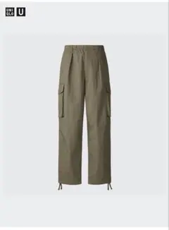 UNIQLO U ユニクロユー ワイドフィットパラシュートカーゴパンツ カーキ