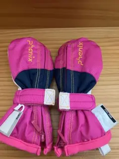 Phenix ピンク ネイビー ミトングローブ