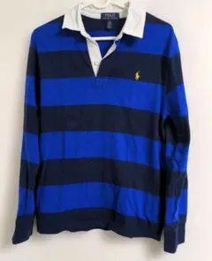 Polo Ralph Lauren ラガーシャツ ボーダー 青 ポニー bboy - メルカリ