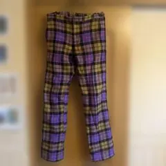 コムデギャルソン　チェック柄スラックス 紫