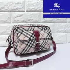 バーバリーブルーレーベル ノバチェック 斜め掛け ショルダーバック カメラバッグ