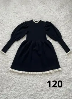 【完売品】riziere バイカラーフリルニットワンピース　120