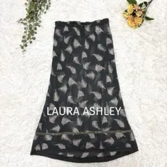 『ローラアシュレイ』花柄フレアロングスカート オーガンジー【11】総ゴム