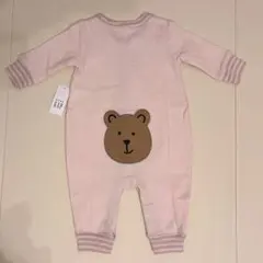 【新品未使用】GAPピンク ロンパース カバーオール くまけつ