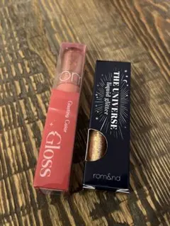 新品　ロムアンド　リップティント&グリッターリキッドアイライン 2点セット