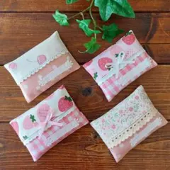 ハンドメイド　⑧ミニポケットティッシュケース4枚セット　ポケットティッシュカバー