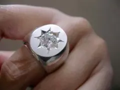 仁尾彫金『一つ星ダイヤ、ブロッククロス、リバーシブル』ハンドメイド