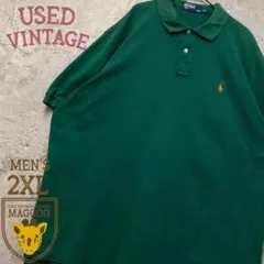 ☆US古着☆【ポロ ラルフローレン ポロシャツ】クリーン 半袖 メンズ2XL