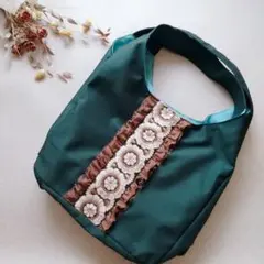 【ハンドバッグ】インド刺繍 エコバッグ ハンドメイド プレゼント（A35）