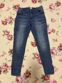 ダークブルー スキニーパンツ 裾ジッパー付き150
