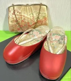 【和装品】ゴールドレッドの防寒草履バッグセット