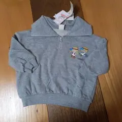 サンリオ　パティ&ジミー　ハーフジップトレーナー　90　グレー　しまむら