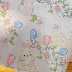 12/2限定SALE　うさぎ柄　白ベース　コットンプリント