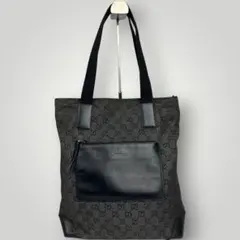 美品　グッチ　トートバッグ　GG柄　レザー　キャンバス　GUCCI 肩掛け　A4