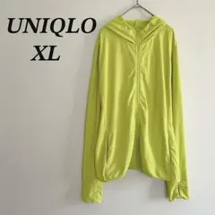 【美品】UNIQLO エアリズム UVカット メッシュパーカー XL 黄色 長袖
