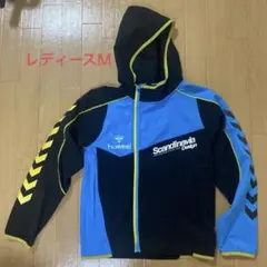 hummel フード付きウィンドブレーカー 青黒黄　レディース
