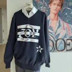 ゾーイ　ウール刺繍裏地付きあったかニットセーター2 ゴルフウェアメンズグレー