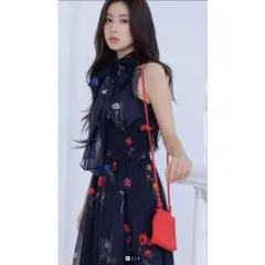 SNIDEL バックリボンシフォンワンピース ネイビー 0 - メルカリ