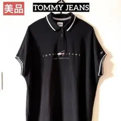 【美品ほぼ未使用】TOMMY JEANS ポロシャツ ワンピース風Mブラック