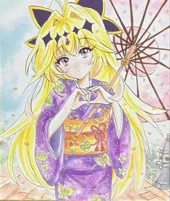 キュアアルカナシャドウ 手描きイラスト 色紙 ファンアート - メルカリ