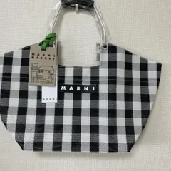 MARNI MARKET マルニ マーケット トートバッグ ギンガムチェック白黒