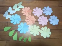 花・蝶・葉の紙パーツセット