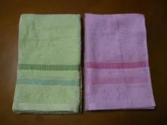 フェイスタオル 新品 2枚 ライン 夏 秋 可愛い オーガニック 結婚出産 祝のサムネイル
