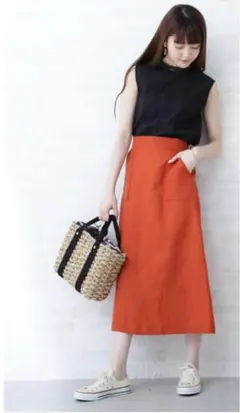 N.natural beauty basic 麻Aラインポケットスカート