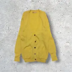 CORDIER イエロー ロングニットカーディガン Vネック ポケット ゆるだぼのサムネイル