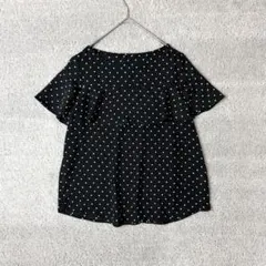 TO BE CHIC ドット柄 半袖ブラウス リボンディテール ブラック 40 