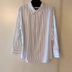 【美品】【Reflect 】ストライプ柄 　　　 ドロップショルダー　ホワイトのサムネイル