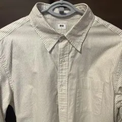 UNIQLO ベージュストライプ長袖シャツ