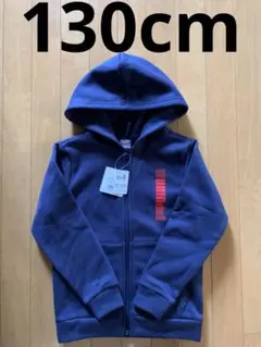 A-126 新品　プーマ　ジップ　パーカー　裏起毛　ネイビー　キッズ　130cm
