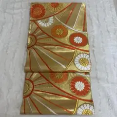 【成人式・卒業式・結婚式にも】豪華絢爛 六通柄 金地 菊文様 袋帯 礼装用