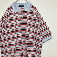 PEARLY GATES パーリーゲイツ ポロシャツ　古着 ボーダー 刺繍ロゴ