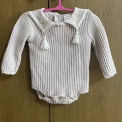 リブニットロンパース 長袖　ピンク　cottoli